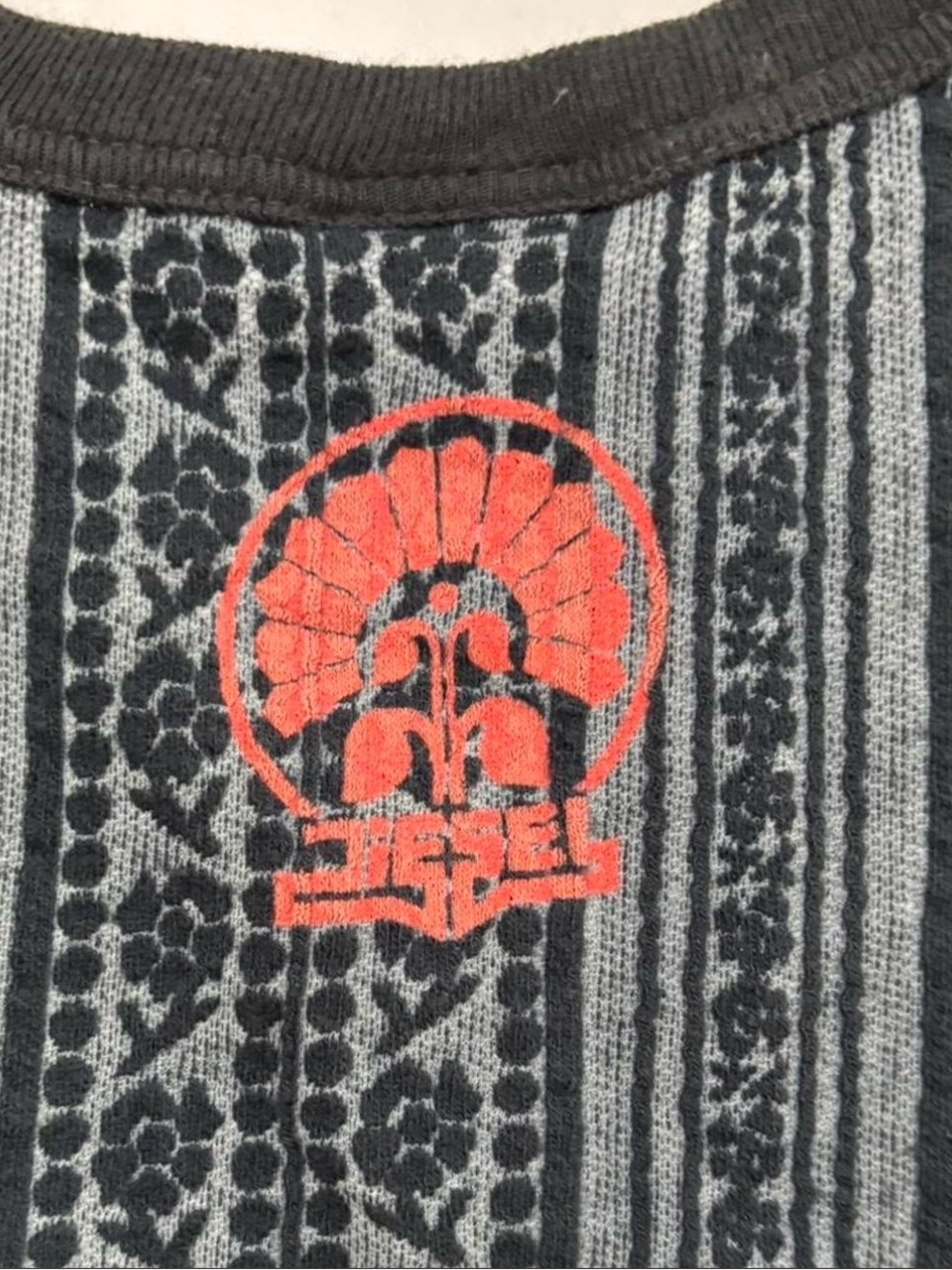 Diesel Navy Blue Patterned Ribbed Tank Top - Picture 5 of 6